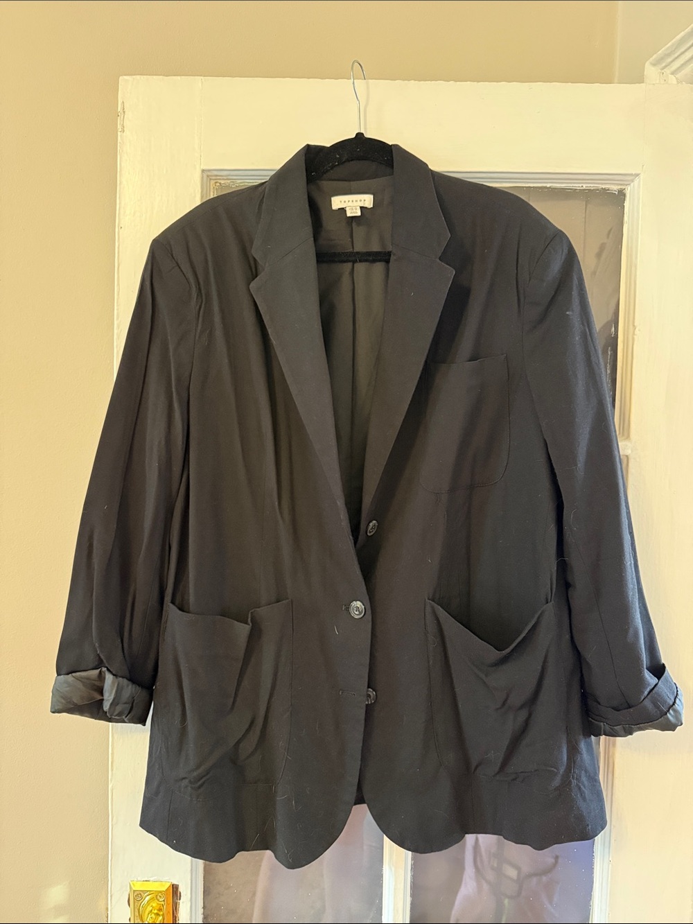 Top Shop Relaxed Black Women's Blazer with Pockets